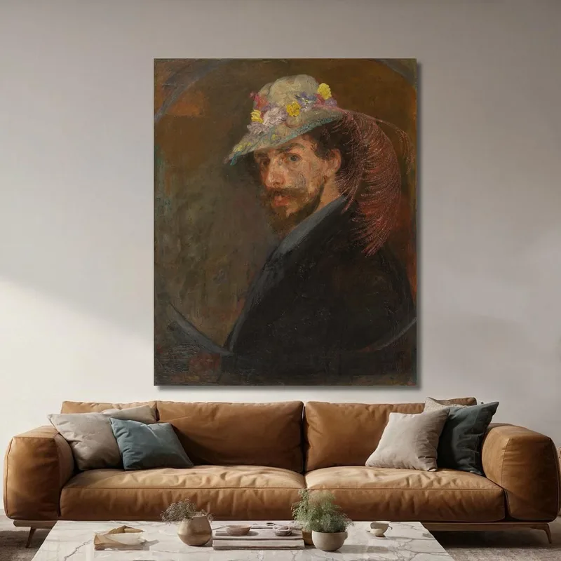 Autoportrait Avec Chapeau Fleuri James Ensor