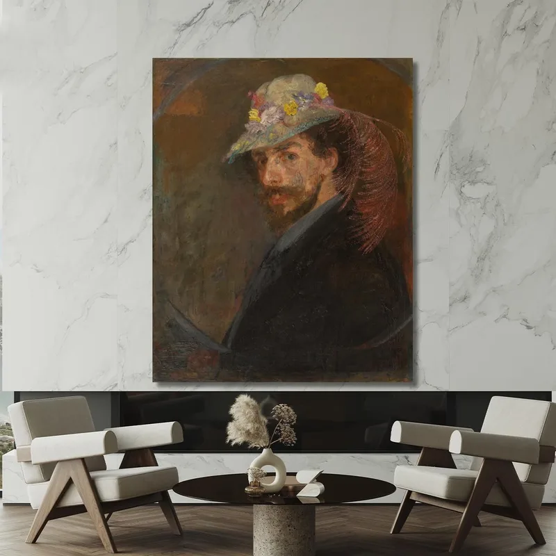 Autoportrait Avec Chapeau Fleuri James Ensor