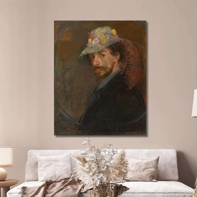 Autoportrait Avec Chapeau Fleuri James Ensor