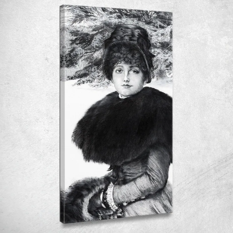 Una Passeggiata Nella Neve James Tissot quadro stampa su tela
