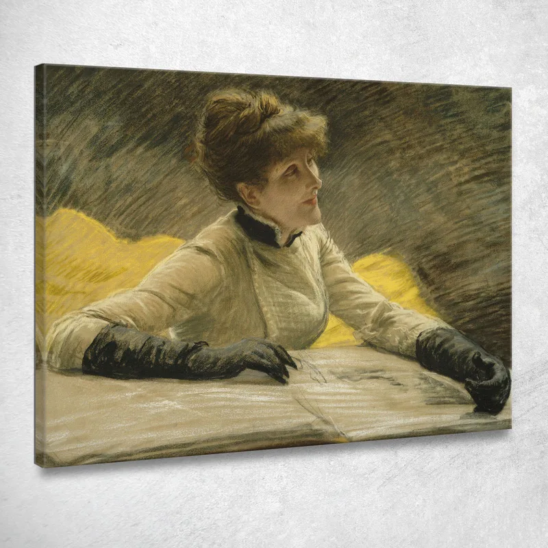Ammirare Un Portafoglio James Tissot quadro stampa su tela