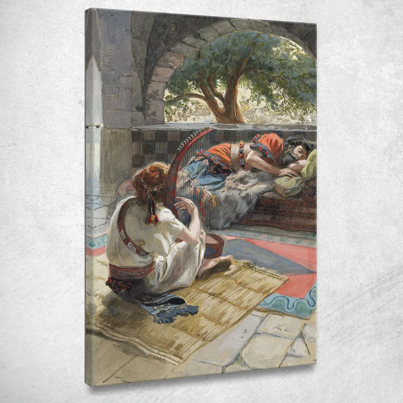 Davide Suona L'Arpa Davanti A Saul James Tissot quadro stampa su tela