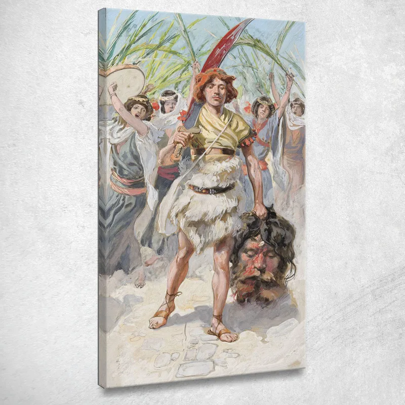 Davide Porta La Testa Di Golia A Gerusalemme James Tissot quadro stampa su tela