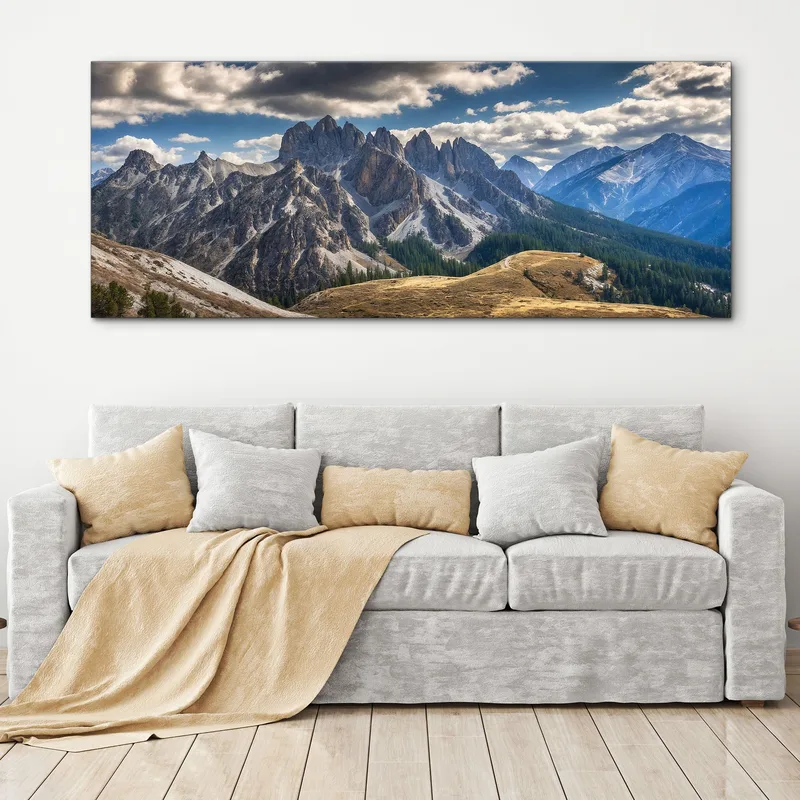 Quadro Montagne Viste Mozzafiato Sulle Montagne Sotto Cieli Drammatici