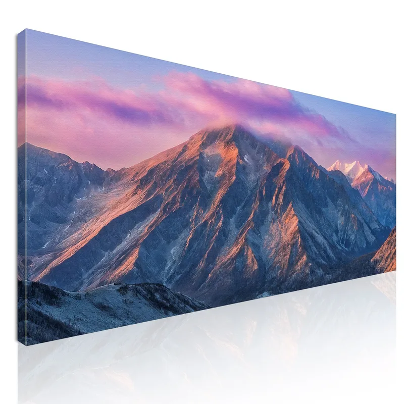 Berge Malen Herrlicher Sonnenaufgang Über Der Majestätischen Bergkette drucken auf leinwand