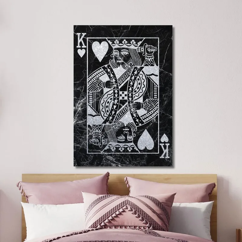 Quadro Carte Da Gioco Re Di Cuori Argento