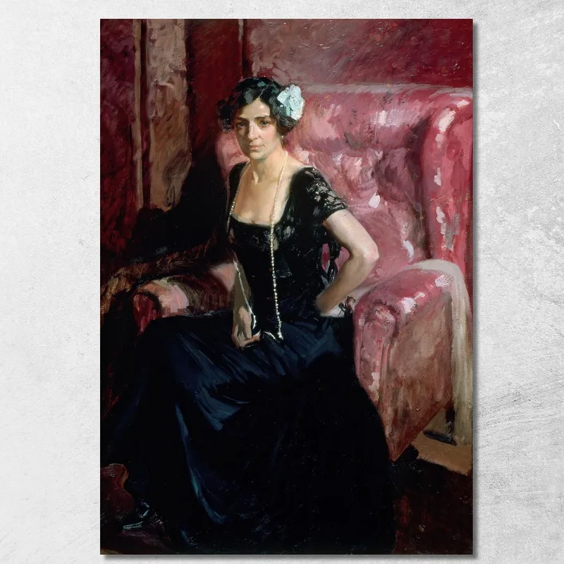 Clotilde In Abito Da Sera Joaquín Sorolla quadro stampa su tela