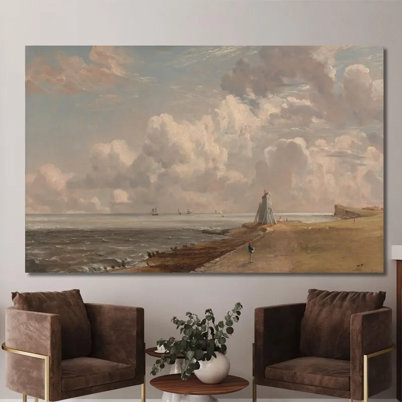 Harwich: El Faro Bajo Y Beacon Hill John Constable