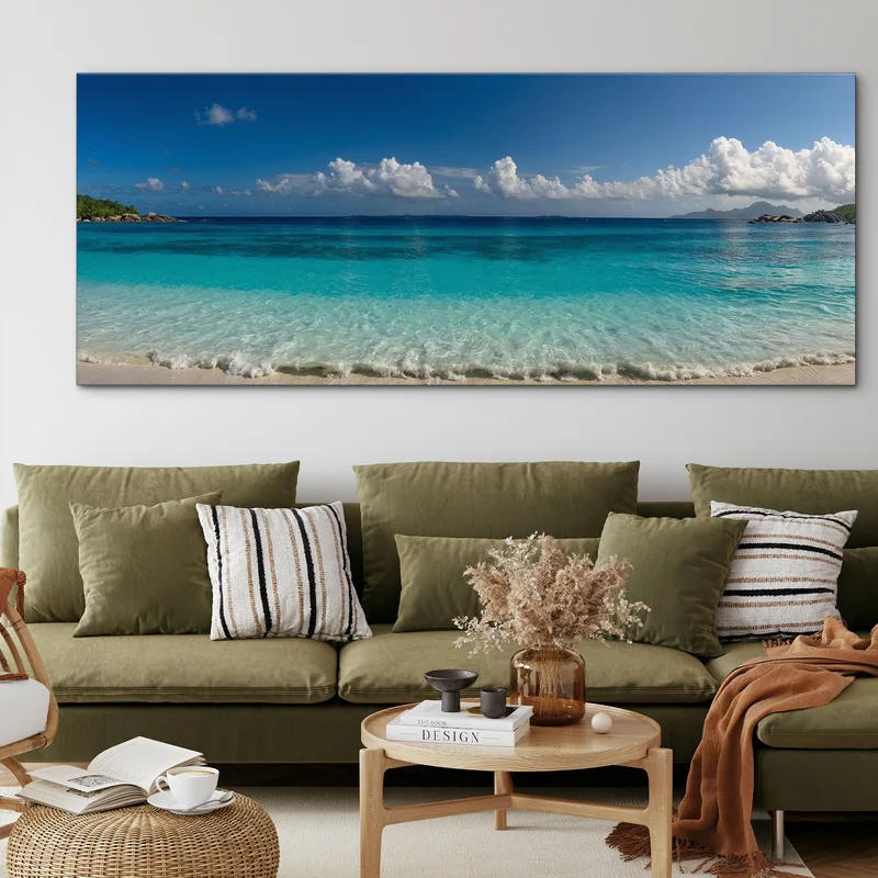Quadro Paesaggio Mare Spiaggia Tropicale Con Acque Turchesi