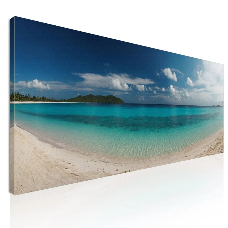 Quadro Paesaggio Mare Cielo Azzurro E Mare Limpido Su Spiaggia Tropicale quadro stampa su tela