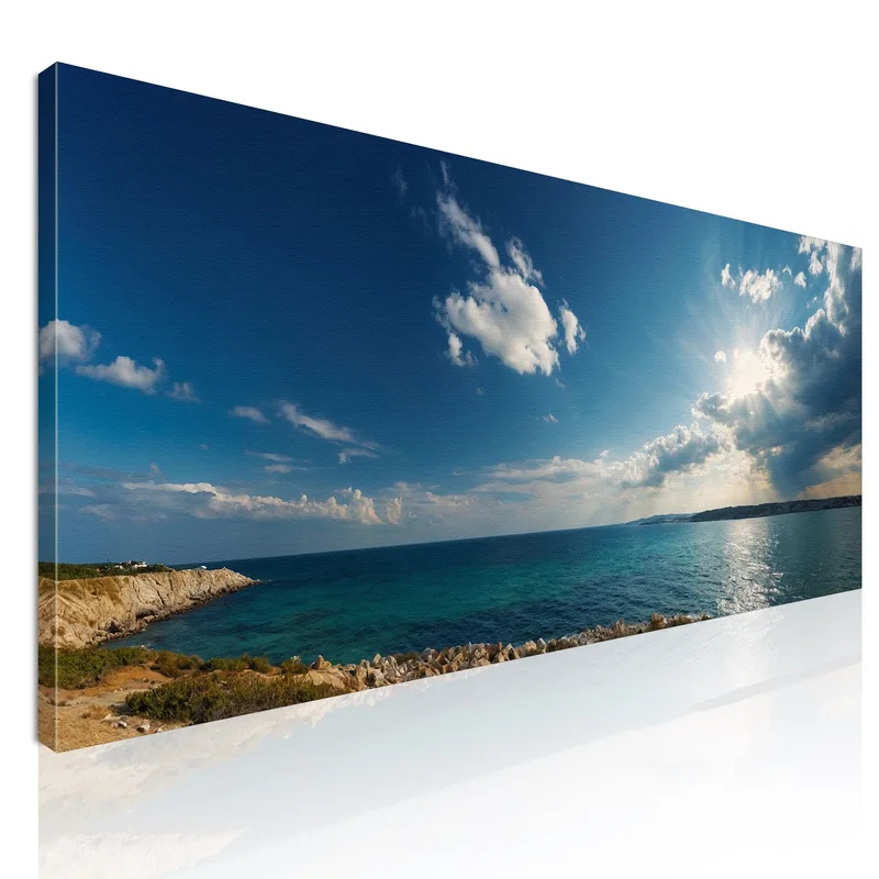 Quadro Paesaggio Mare Litorale Roccioso Con Acque Cristalline E Sole quadro stampa su tela