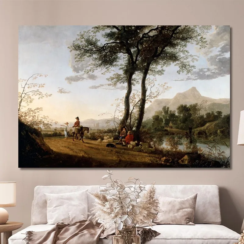 Eine Straße In Der Nähe Eines Flusses​ Aelbert Cuyp