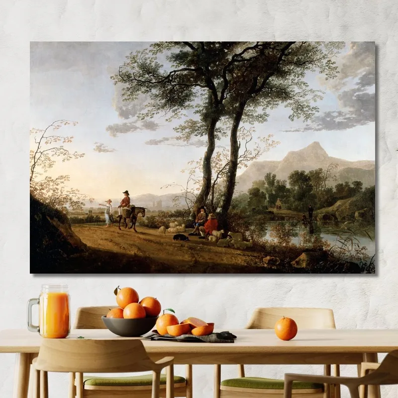 Eine Straße In Der Nähe Eines Flusses​ Aelbert Cuyp
