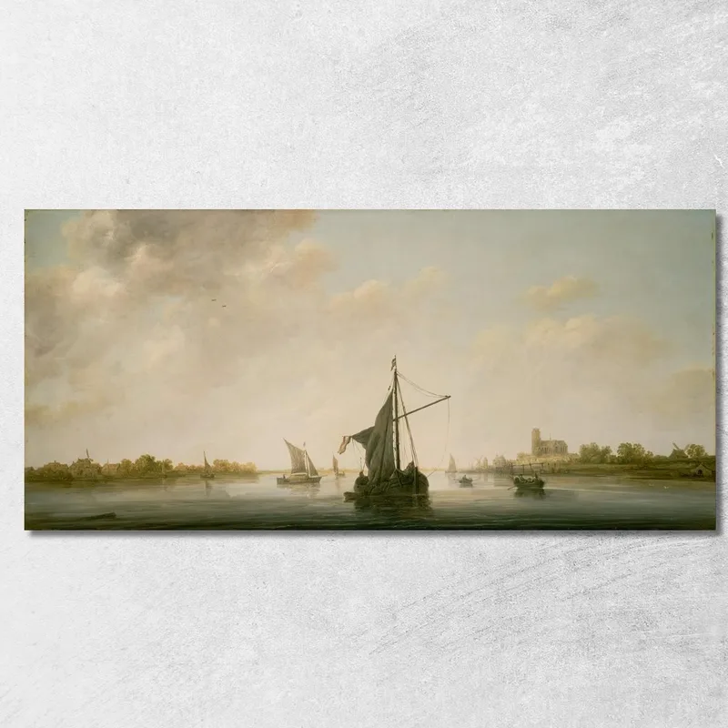Una Veduta Della Mosa A Dordrecht Aelbert Cuyp quadro stampa su tela