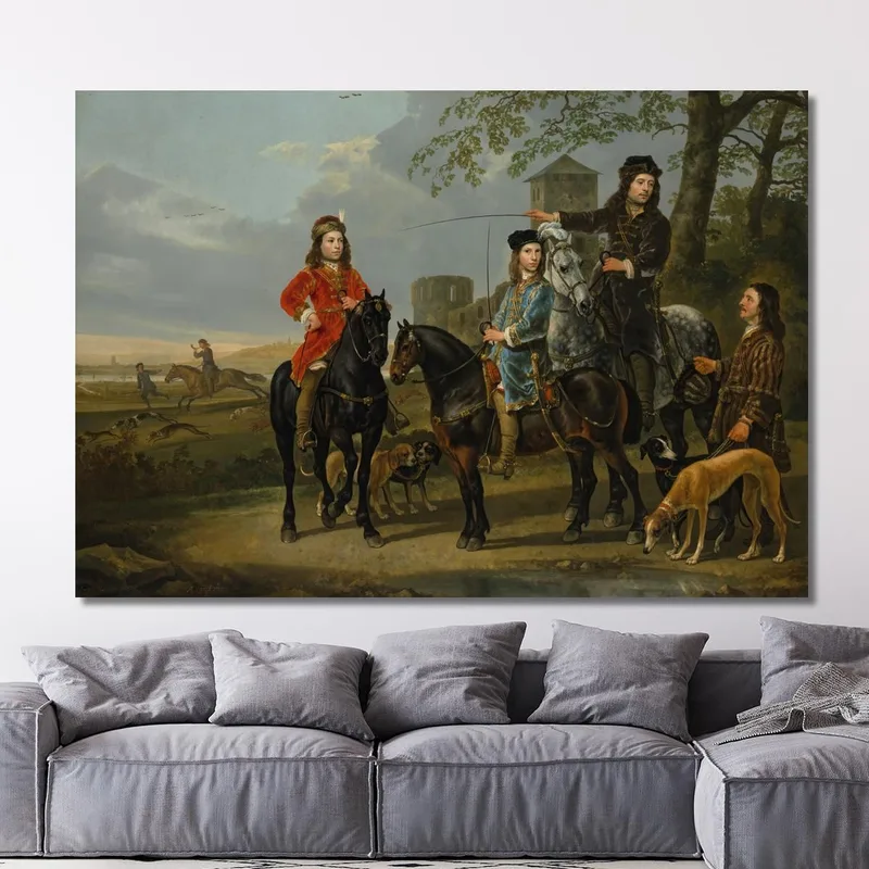 Reiterporträt Mit Lehrer Und Kutscher​ Aelbert Cuyp