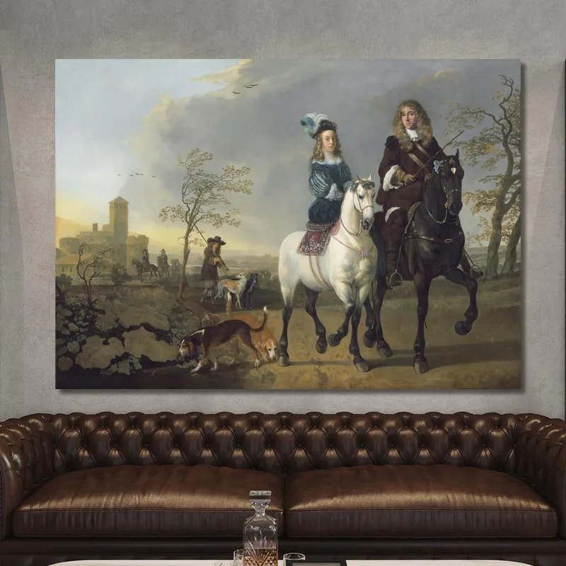 Dame Und Herr Zu Pferd​ Aelbert Cuyp