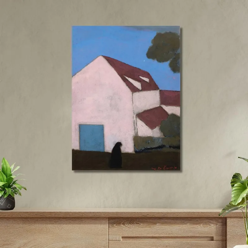 Pink Facade Farmhouse Silhouette Of Woman Léon Spilliaert