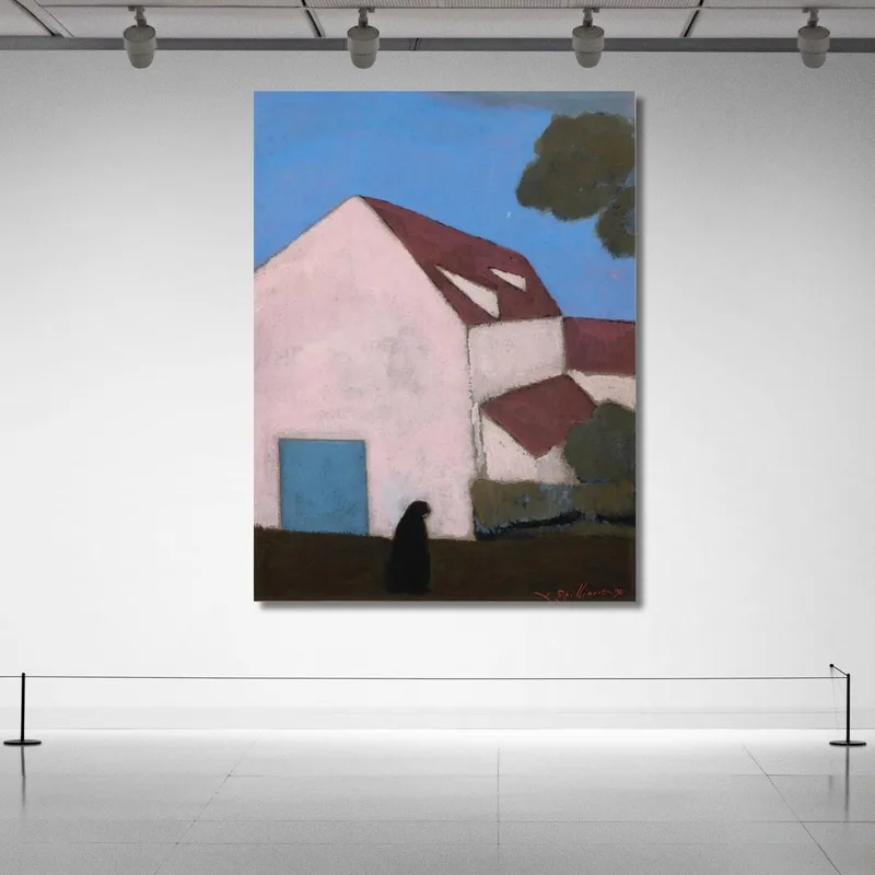Pink Facade Farmhouse Silhouette Of Woman Léon Spilliaert