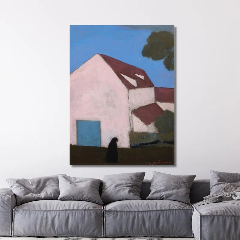 Pink Facade Farmhouse Silhouette Of Woman Léon Spilliaert