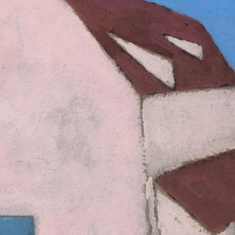 Pink Facade Farmhouse Silhouette Of Woman Léon Spilliaert