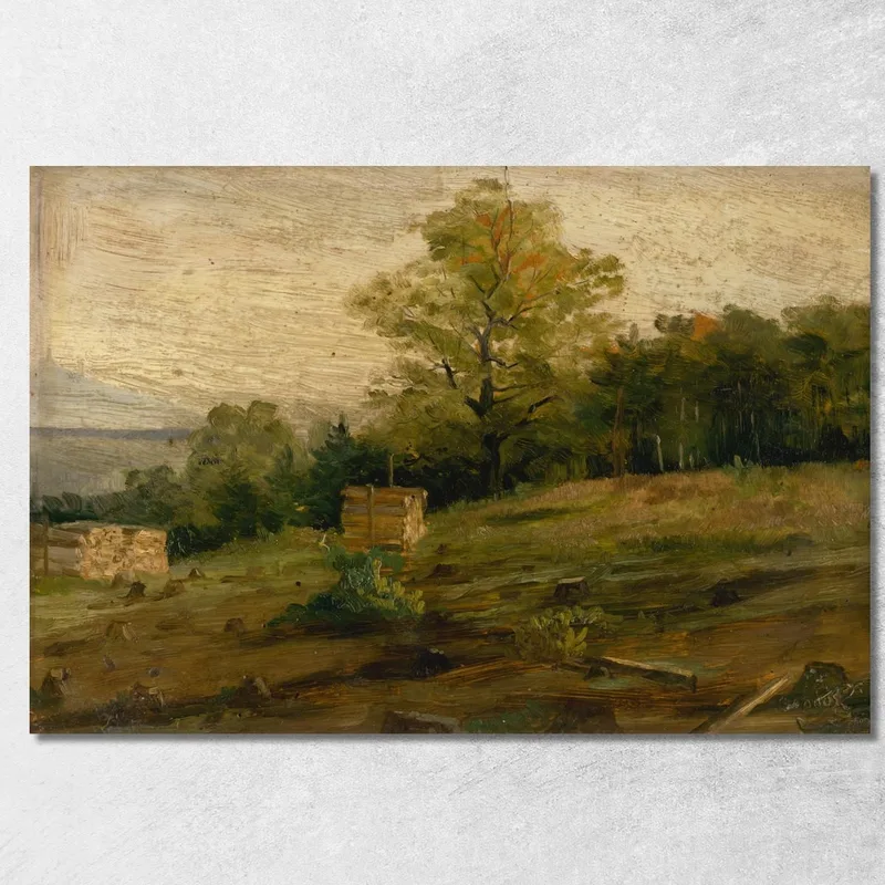 Landschaft Mit Holzstapeln Ľudovít Čordák