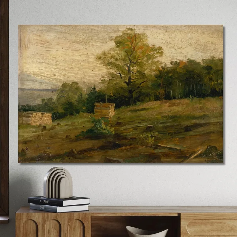 Landschaft Mit Holzstapeln Ľudovít Čordák