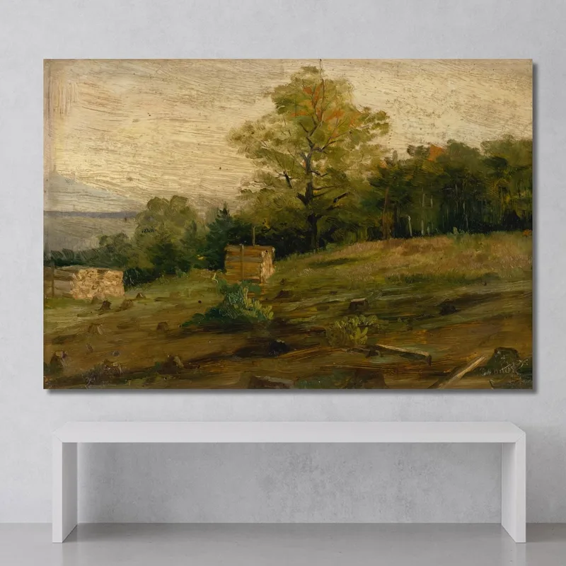 Landschaft Mit Holzstapeln Ľudovít Čordák
