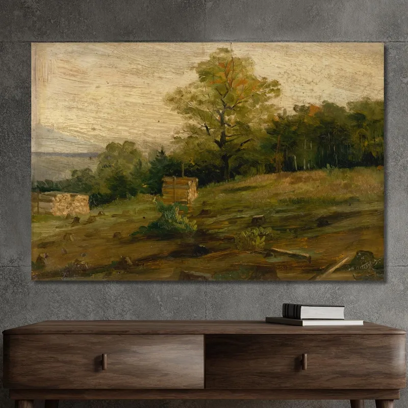 Landschaft Mit Holzstapeln Ľudovít Čordák