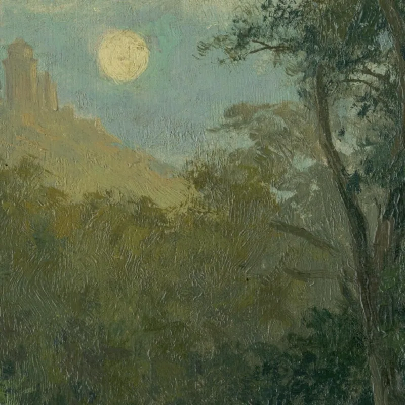 Moonlit Landscape With Slanec Castle Ľudovít Čordák