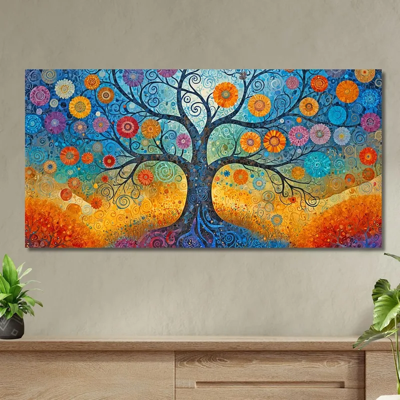 Quadro Albero Della Vita Fiori Colorati Astratti