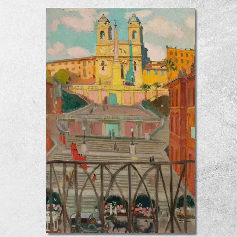 Die Spanische Treppe Und Trinidad-Des-Monts Am Abend Maurice Denis