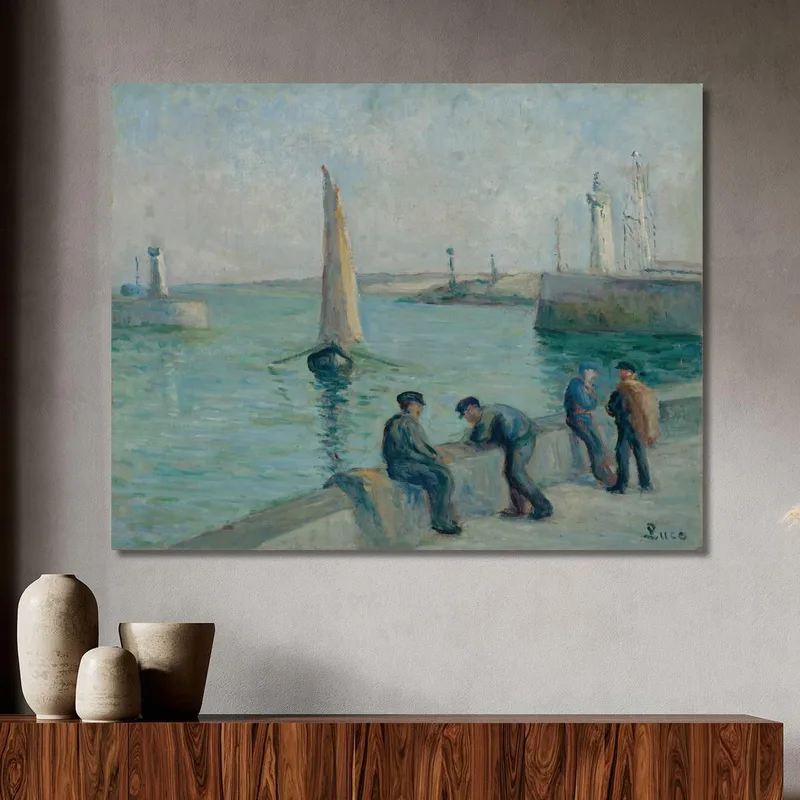 Honfleur Fischer Am Hafen Maximilien Luce