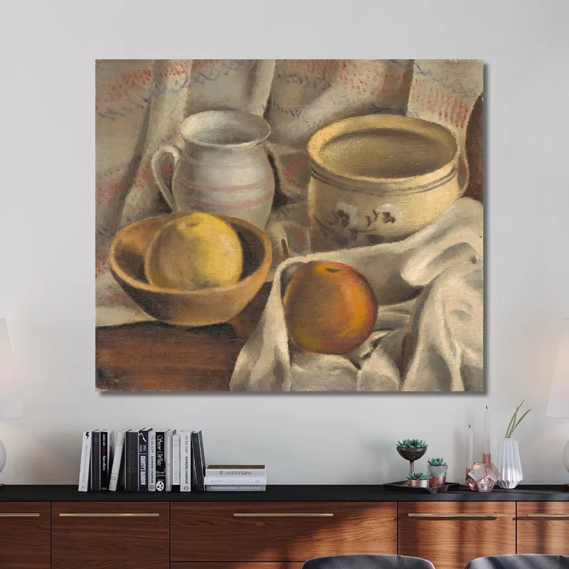 Nature Morte Avec Pots En Céramique Et Pommes Mikuláš Galanda