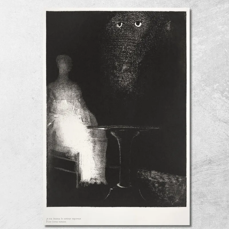 Sotto Ho Visto I Contorni Vaporosi Di Un Essere Umano Odilon Redon quadro stampa su tela