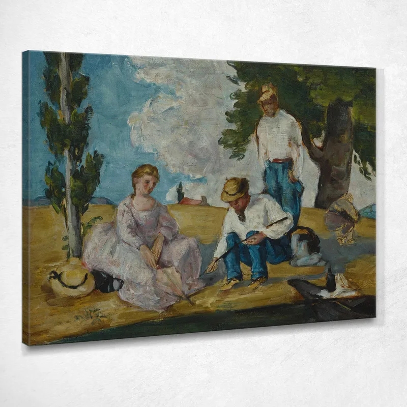 Picknick Am Flussufer Paul Cézanne