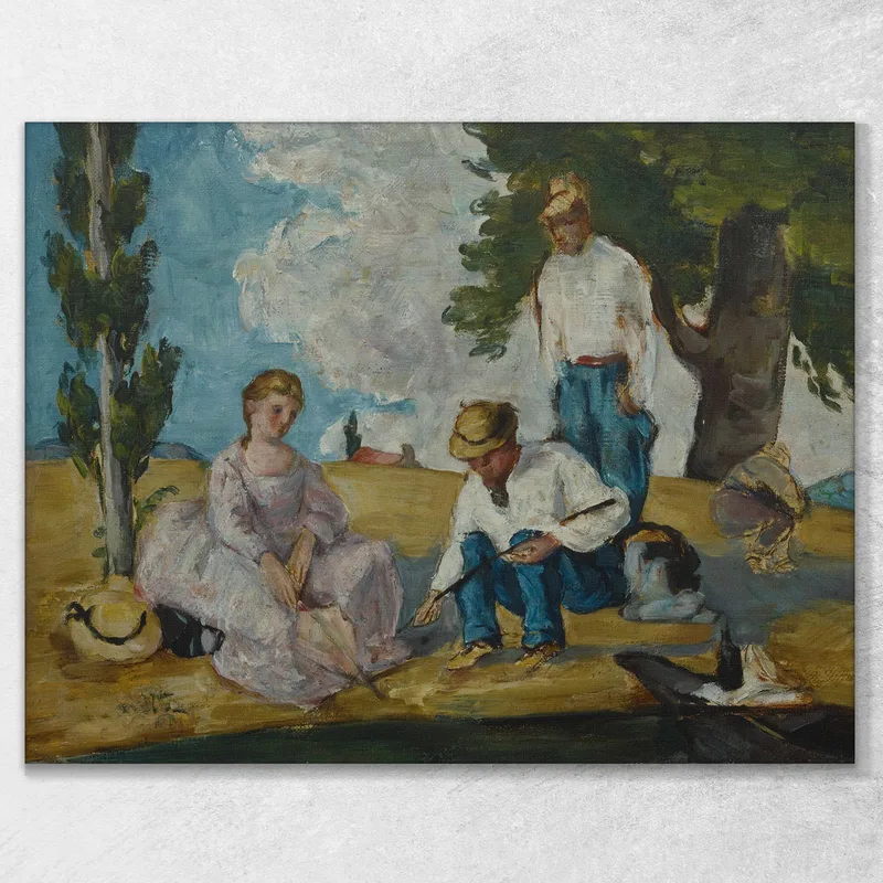 Picknick Am Flussufer Paul Cézanne