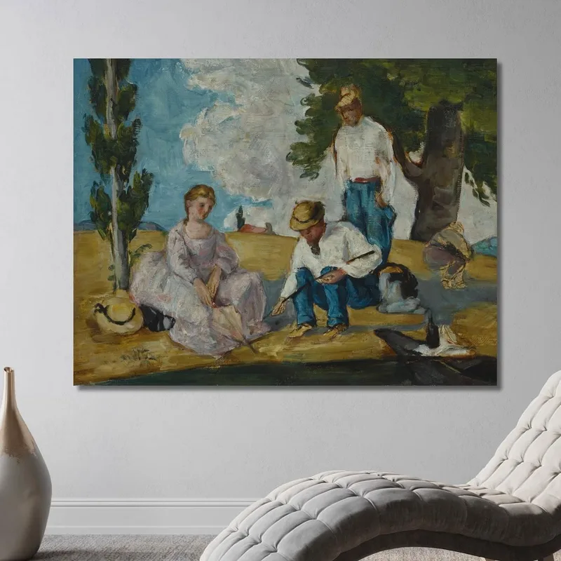 Picknick Am Flussufer Paul Cézanne