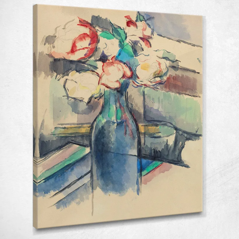 Anverso De Rosas En Una Botella Paul Cézanne