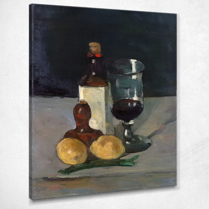 Still Life With Bottle Glass And Lemons Paul Cézanne