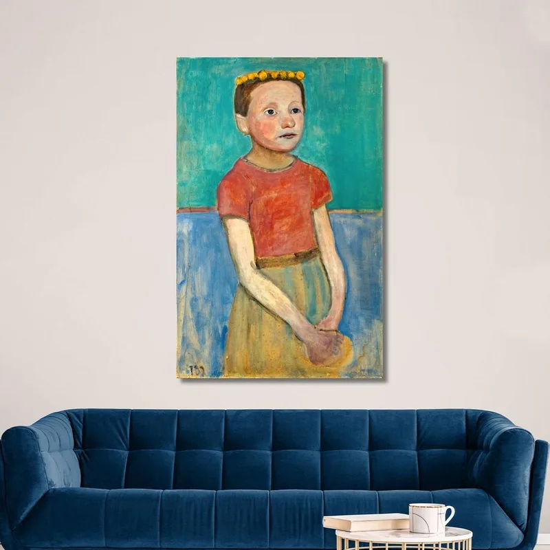 Demi-Figure D'Une Fille Avec Une Couronne Jaune Dans Les Cheveux Paula Modersohn-Becker