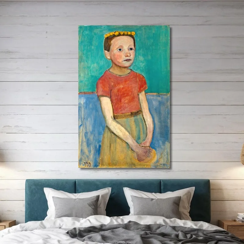 Demi-Figure D'Une Fille Avec Une Couronne Jaune Dans Les Cheveux Paula Modersohn-Becker