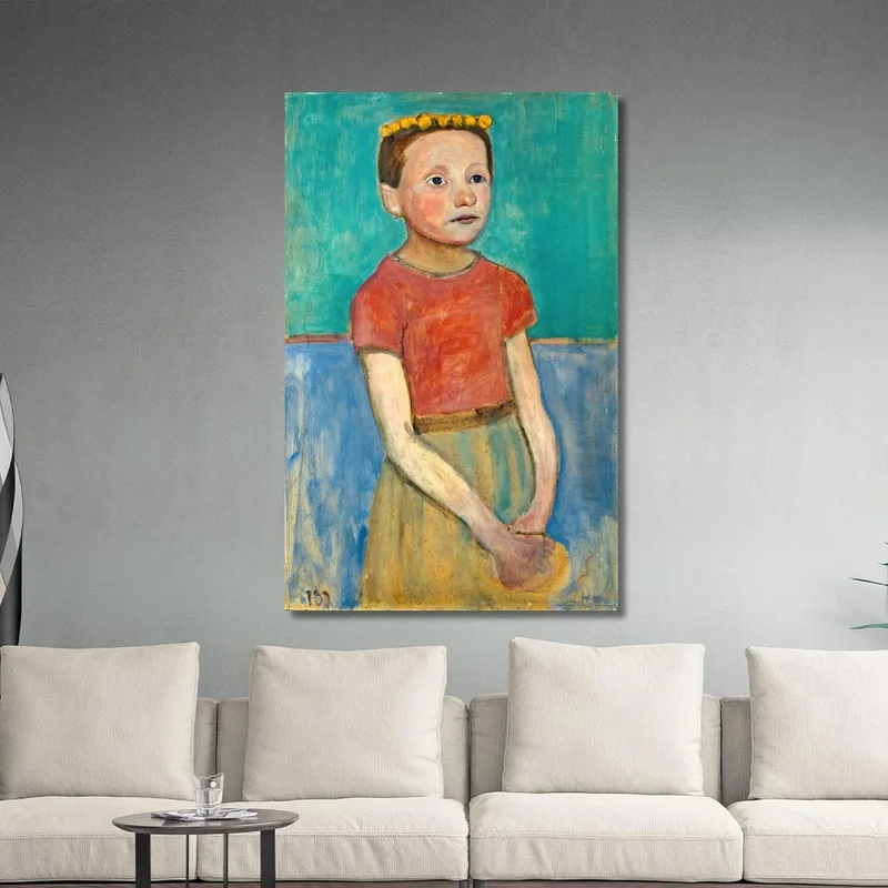 Demi-Figure D'Une Fille Avec Une Couronne Jaune Dans Les Cheveux Paula Modersohn-Becker