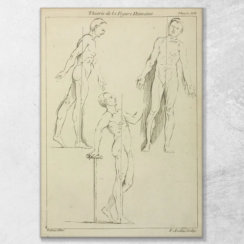 Trois Personnages Debout Vus De Côté Et De Face Peter Paul Rubens