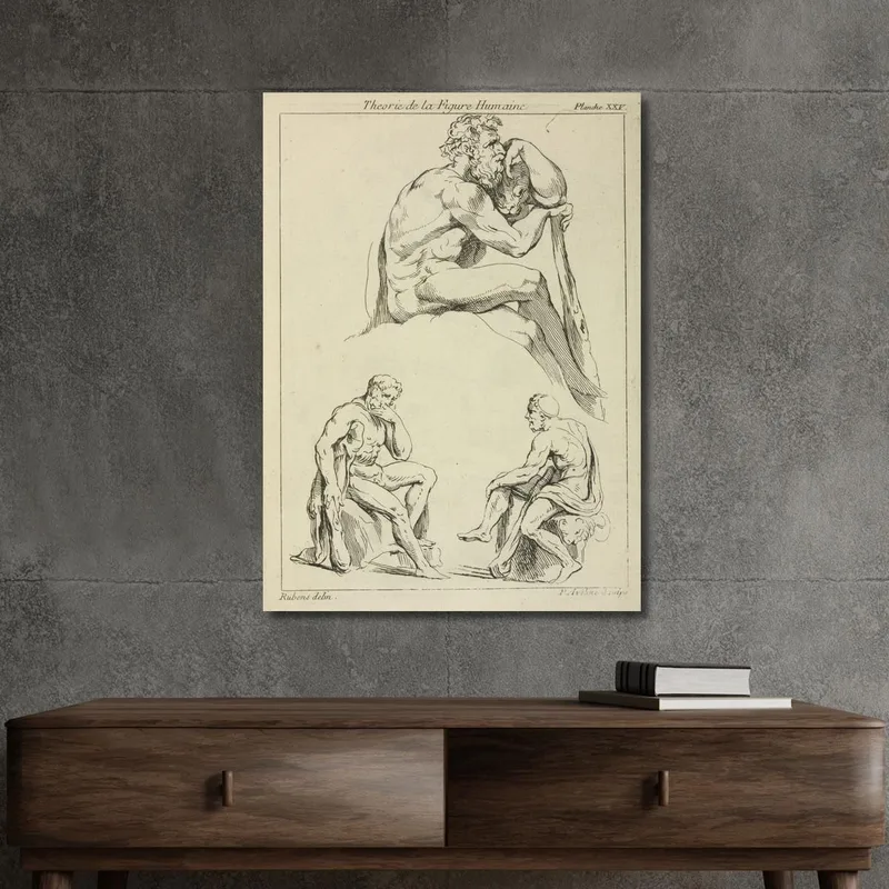 Tre Studi Di Figure Maschili Sedute Peter Paul Rubens