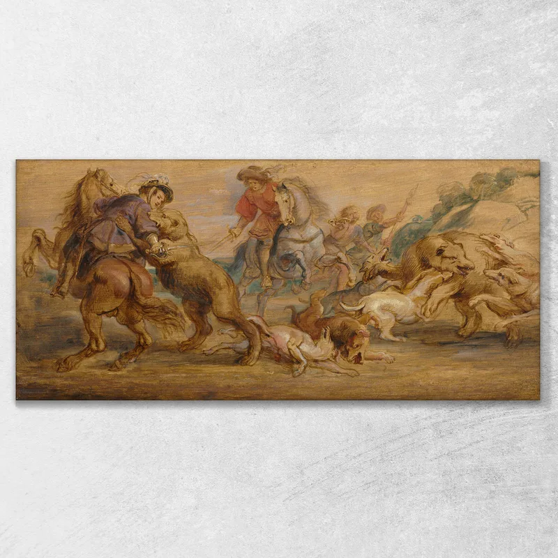 Studio Per La Caccia All'Orso Per L'Alcázar Di Madrid Peter Paul Rubens