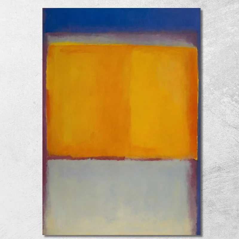 Bleu Ocre Et Blanc Style Mark Rothko tableau impression sur toile