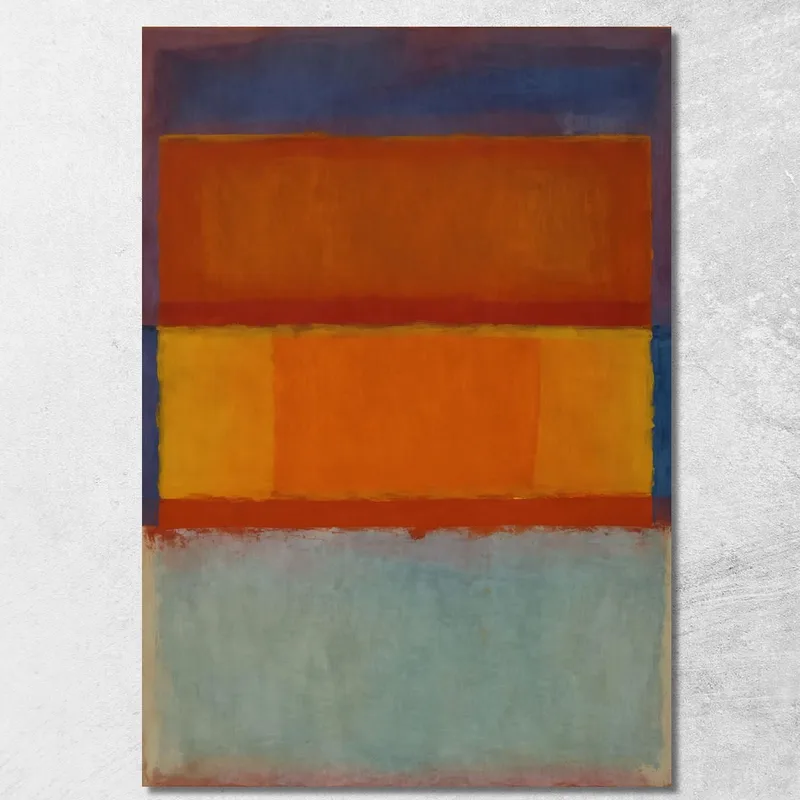 Ocre Profond Orange Brûlé Et Bleu Céruléen Inspiré De Mark Rothko tableau impression sur toile