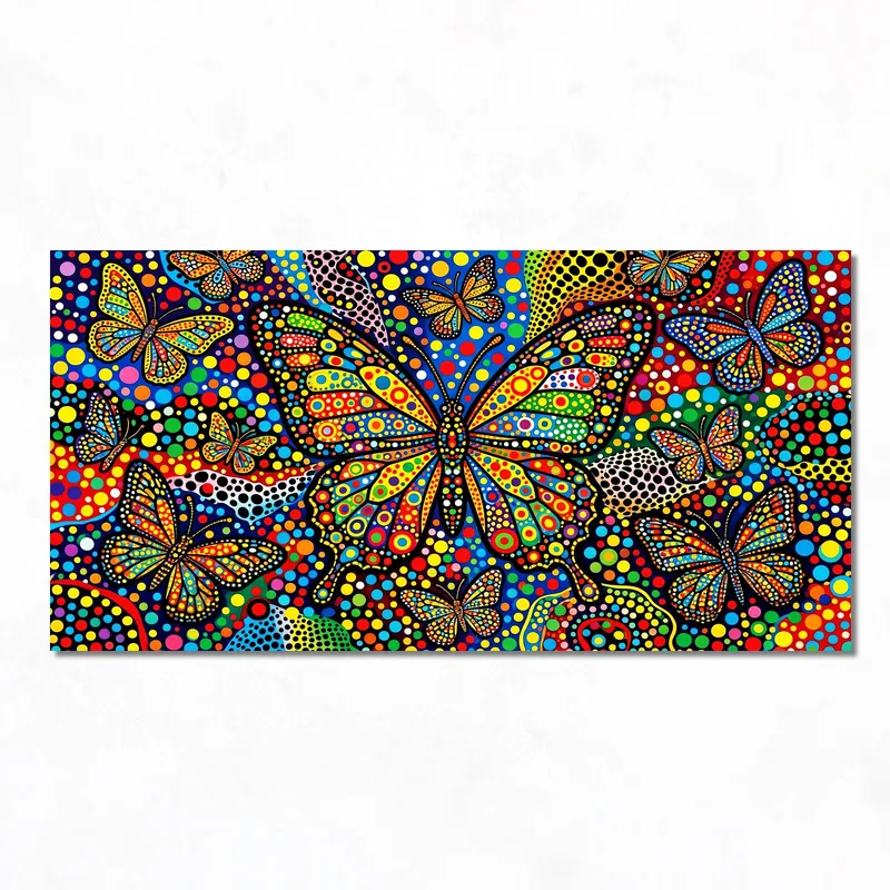 Yayoi kusama kunstdruck lebendiges schmetterlings-kaleidoskop
