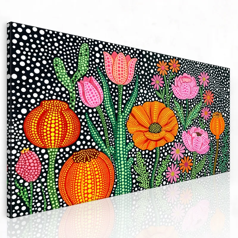 Lebendige Florale Punktemuster Kunst yayoi kusama modernes wandbild
