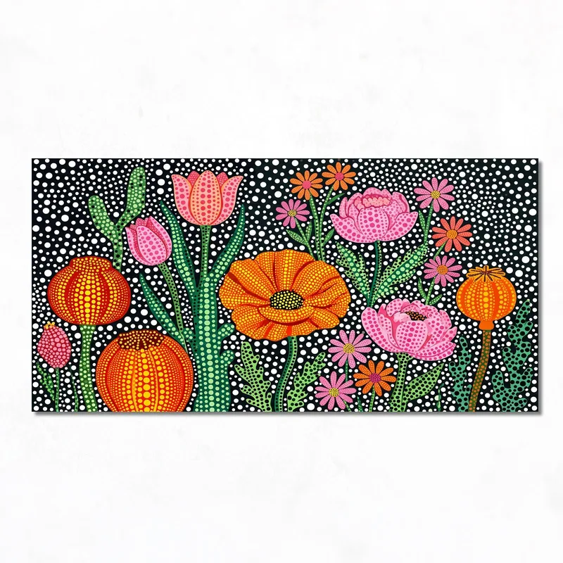 Lebendige Florale Punktemuster Kunst yayoi kusama modernes wandbild